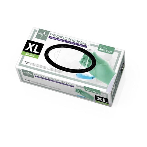 Medline Industries Inc Gloves Exam Professional Powder-Free Nitrile Latex-Free 9.5 in XL Green 100/Bx, 10 BX/CA - PRO31764
