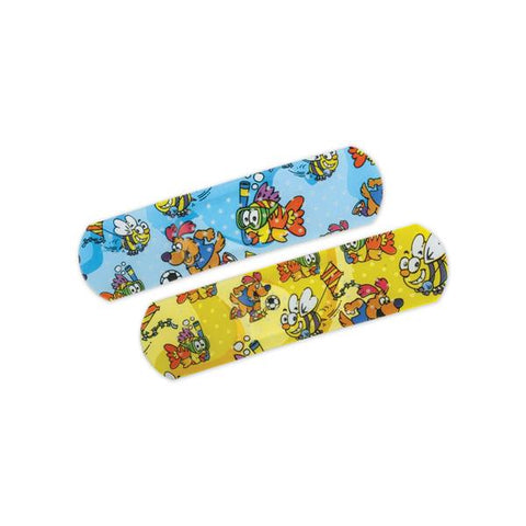 Medline Industries Inc Bandage Strips Plastic Curad 3/4x3" Medtoons LF 50/Bx, 24 BX/CA - NON256130