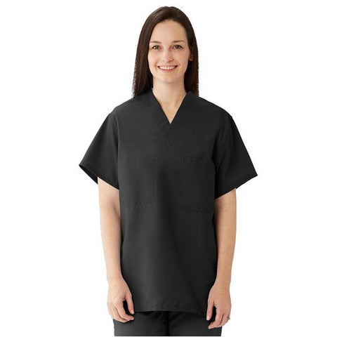ComfortEase by Medline Shirt Scrub 910 Unisex X-Large Black Each - 910DKWXL-CM
