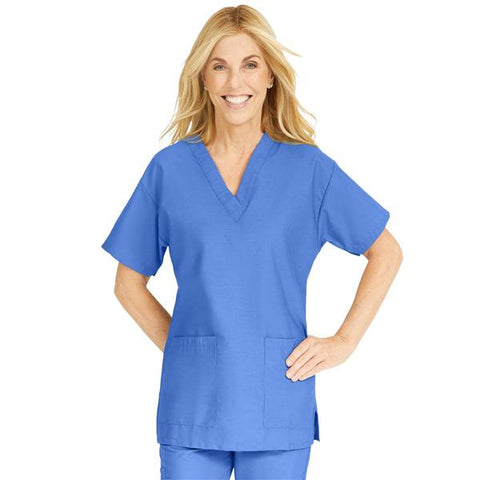 ComfortEase by Medline Shirt Scrub ComfortEase 8800 Womens X-Small Ceil Blue Each - 8800JTHXS