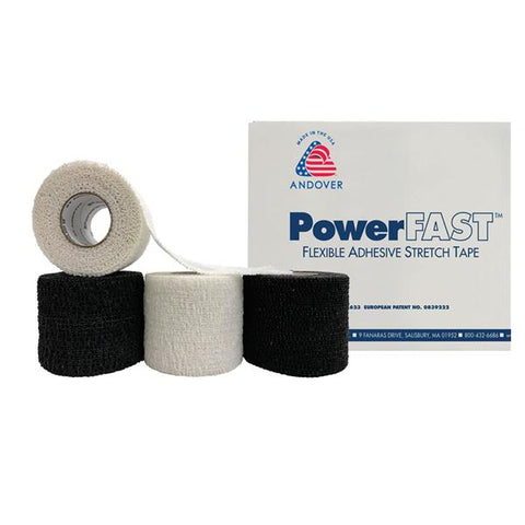 Andover Coated Products Tape Stretch PowerFast Elastic 1"x7.5yd Black 48/Ca - 4310BK-048