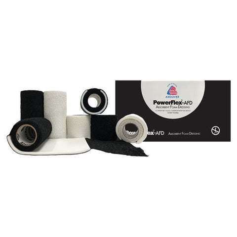 Andover Coated Products Tape Compression PowerFlex AFD Elastic 2"x2.5yd Cohesive Black 16/Ca - 3722BK-016