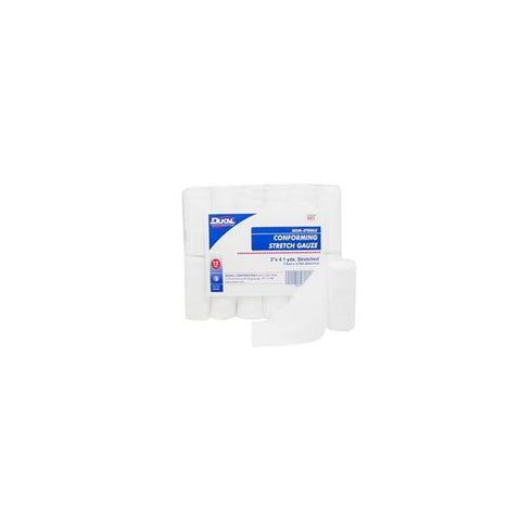Dukal Corporation Bandage 3"x4.1yd Conforming Gauze White LF Non-Sterile 12/Bg, 8 BG/CA - 603