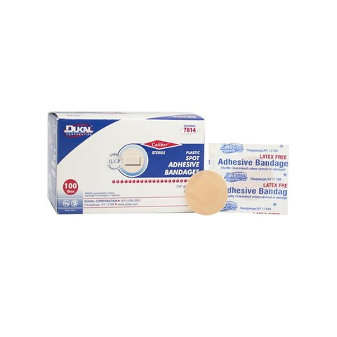 Dukal Corporation Bandage Spot Plastic 7/8" Tan 100/Bx, 1 BX/CA - 7614