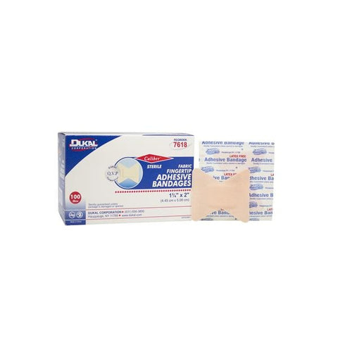 Dukal Corporation Bandage Strips Fabric Flex Fingertip Pre Cut Tan 100/Bx, 1 BX/CA - 7618