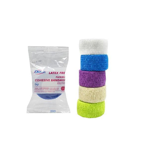 Dukal Corporation Bandage Elastic 1" Not Made With Natural Rubber Latex Cohesive Assorted 30/Bx - 8016ASLF