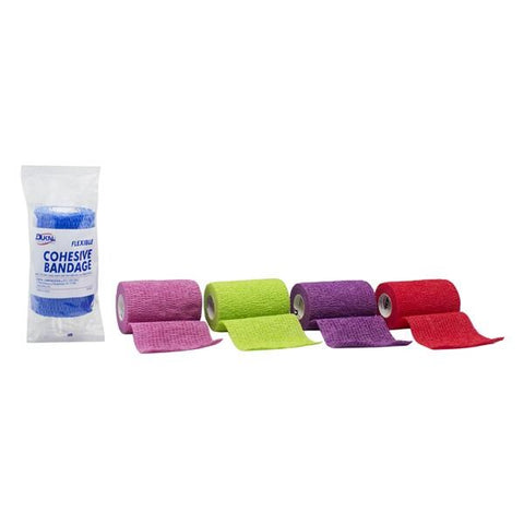 Dukal Corporation Bandage Elastic 4" Non-Sterile Cohesive Assorted 18/Bx - 8045AS
