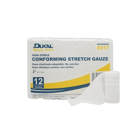 Dukal Corporation Bandage 2" Conforming Gauze White LF Non-Sterile 96/Ca - 8517