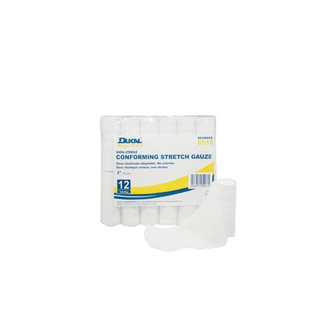 Dukal Corporation Bandage 3" Conforming Gauze White LF Non-Sterile 96/Ca - 8518