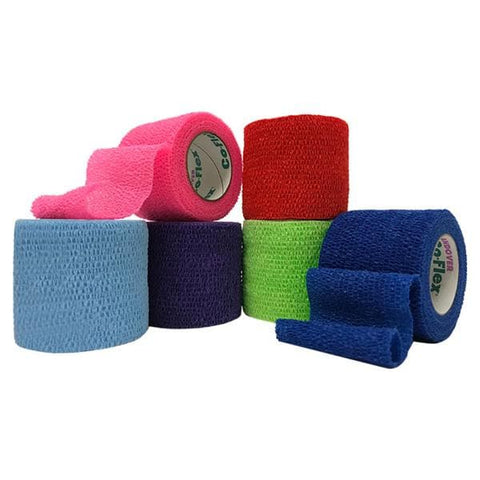 Andover Coated Products Bandage CoFlex Med Compression Elastic 4"x5yd Ltx NS Cohesive Colorpack 18/Ca - 7400CP-018