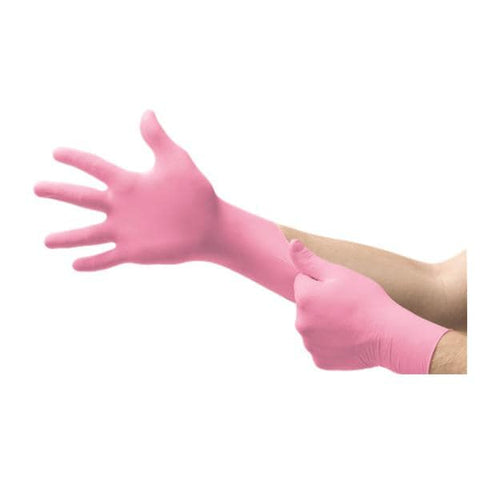 Ansell Healthcare Products LLC Gloves Exam Micro-Touch NitraFree PF Nitrile Latex-Free 9.5 in XL Pink 100/Bx, 10 BX/CA - 6034514