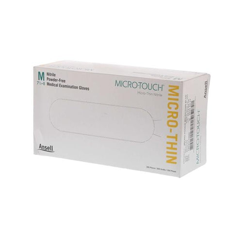 Ansell Healthcare Products LLC Gloves Exam Micro-Touch Micro-Thin PF Nitrile Latex-Free 9 in Md Blue 300/Bx, 10 BX/CA - 6034312