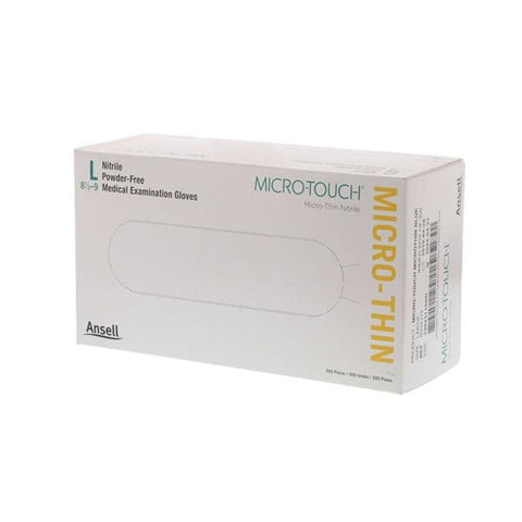 Ansell Healthcare Products LLC Gloves Exam Micro-Touch Micro-Thin PF Nitrile Latex-Free 9 in Lg Blue 300/Bx, 10 BX/CA - 6034313