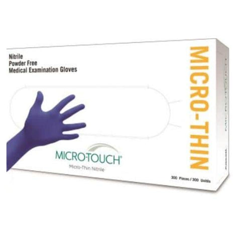 Ansell Healthcare Products LLC Gloves Exam Micro-Touch Micro-Thin PF Nitrile Latex-Free 9 in XL Blue 300/Bx, 10 BX/CA - 6034314