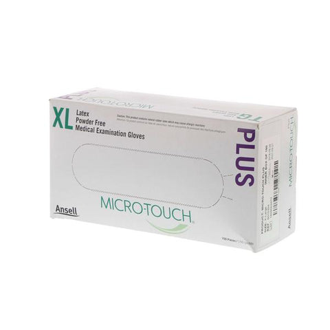 Ansell Healthcare Products LLC Gloves Exam Micro Touch Plus Powder-Free Latex 9.5 in X-Large Cream 150/Bx, 10 BX/CA - 6015304