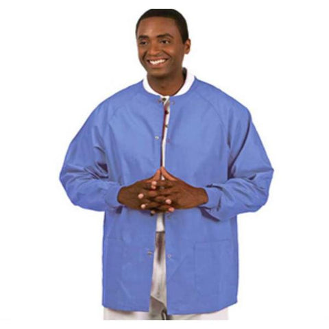 Fashion Seal Jacket Warm-Up 65% Polyester / 35% Cotton Ceil Blue Large 2 Pockets Each - 7690-L