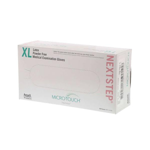 Ansell Healthcare Products LLC Gloves Exam Micro Touch NextStep Powder-Free Latex 9.5 in XL Mint Green 80/Bx, 10 BX/CA - 3204