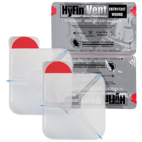 North America Rescue LLC Vent Chest Seal Hyfin 6x6" Clear Each - 10-0037