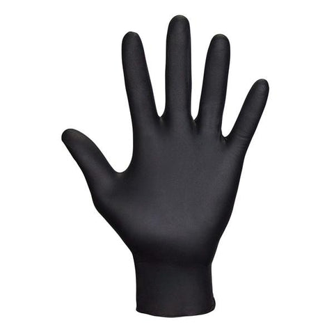 SAS Safety Gloves Exam Raven Powder-Free Nitrile Latex-Free XX Large Black 1000/Ca - 66520