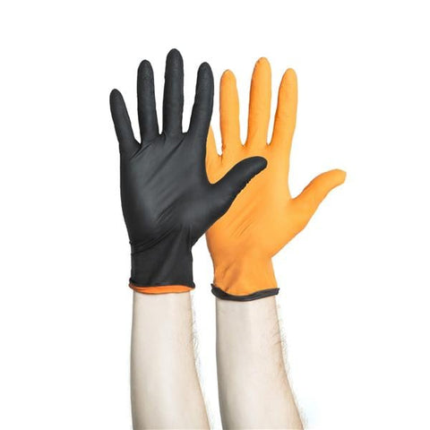 O & M Halyard Gloves Exam Black-Fire Powder-Free Nitrile Latex-Free X-Small 150/Bx, 10 BX/CA - 44755