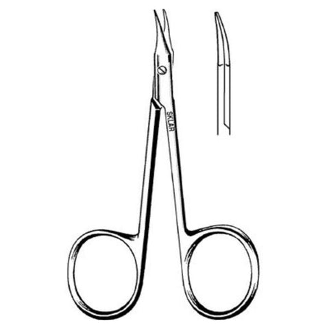 Sklar Instruments Scissors Surgical Gradle 3-3/4" Sharp/Sharp Smooth Slightly Curved SS Each - 64-3280
