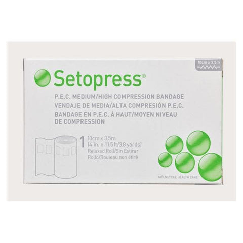 Molnlycke Healthcare Bandage Setopress 4x138" Compression Plmd/Elstn/Ctn White LF NS 12rl/Bx - 3505