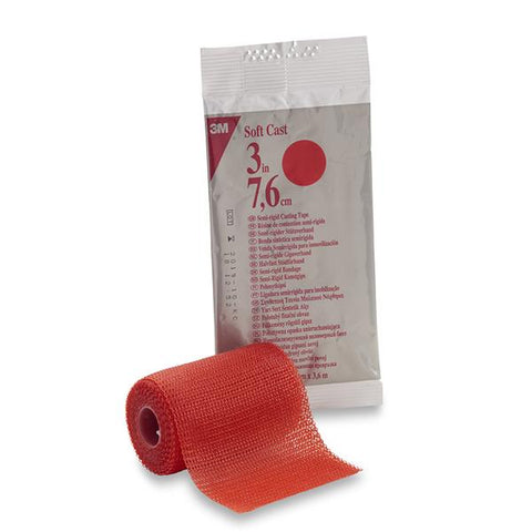 3M Medical Products Tape Scotchcast Fiberglass 3"x4yd Roll Red 10/Ca - 82103R