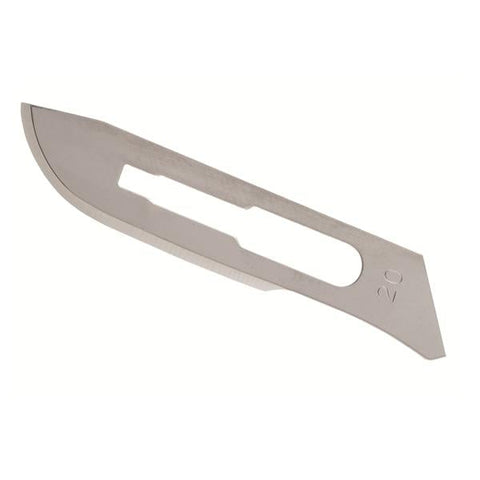 Myco Medical Supplies Blade Surgical Glassvan #20 Carbon Steel Sterile Disposable 100/Bx - 2001T-20