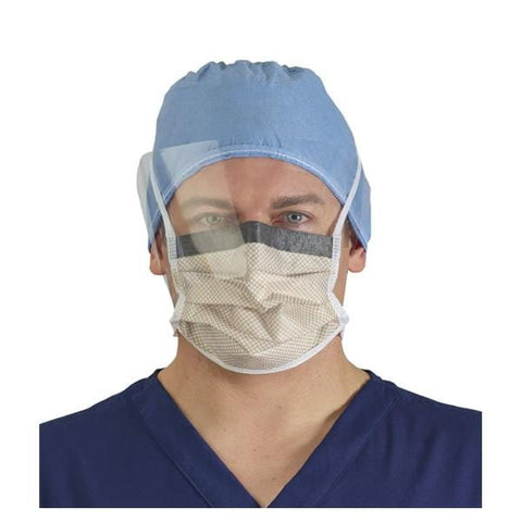 O & M Halyard Combination Mask / Shield Surgical FluidShield ASTM Level 2 Orang/Blu/Clr 25/Bx, 4 BX/CA - 62114