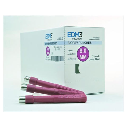 EDML, LLC Biopsy Punch Biopunch 8mm Sure Grip Handle Stainless Steel Blade Disp Strl 25/Bx - BP80