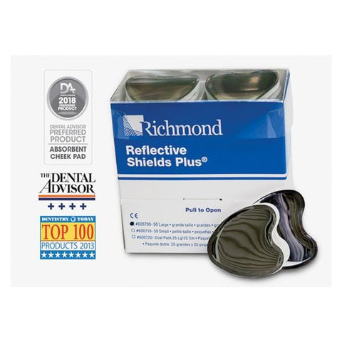 Richmond Dental Company Absorbent Pad Reflective Shield Plus White Assorted Dual Pack 50/Bx, 20 BX/CA - 600720