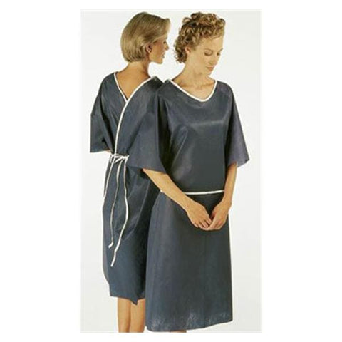 Techstyles Gown Patient Nonwoven Universal 48 in Unisex Dark Blue Open Back Adult 50/CA - 45418-CLU