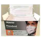 Crosstex International Mask Procedure Secure Fit ASTM Level 2 Pleated Pink Size 50/Bx, 40 BX/CA - GCPPKSF