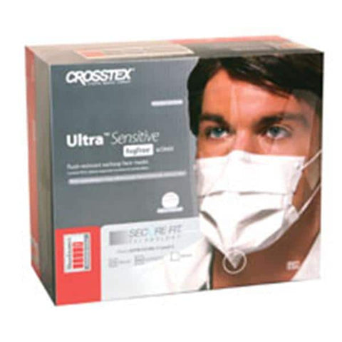 Crosstex International Mask Eachrloop Ultra Sensitive Fog-Free Secure Fit ASTM Level 3 White 25/Bx, 16 BX/CA - GCPWSSF