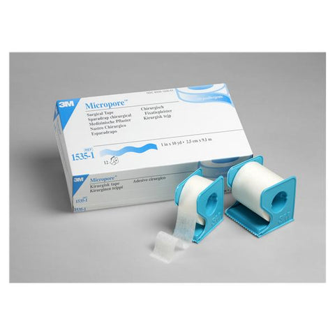 3M Medical Products Tape Surgical Micropore Paper .5"x10yd Adhesive White 24/Bx, 10 BX/CA - 1535-0