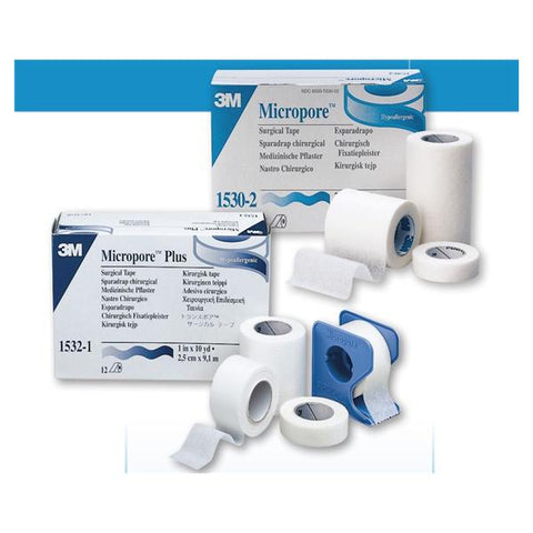 3M Medical Products Tape Micropore Plus Paper 1"x3.5 White 80/Bx, 5 BX/CA - 1532SS-1