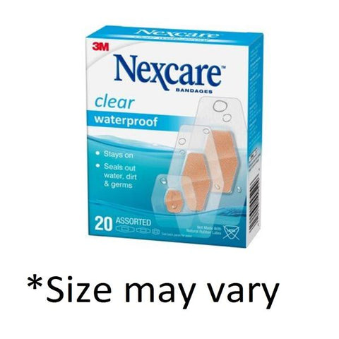3M Consumer Health Care Bandage Strips Plastic Nexcare .0625x2.25" Flexible Clear Latex 20/Box, 24 BX/CA - 586-20PB