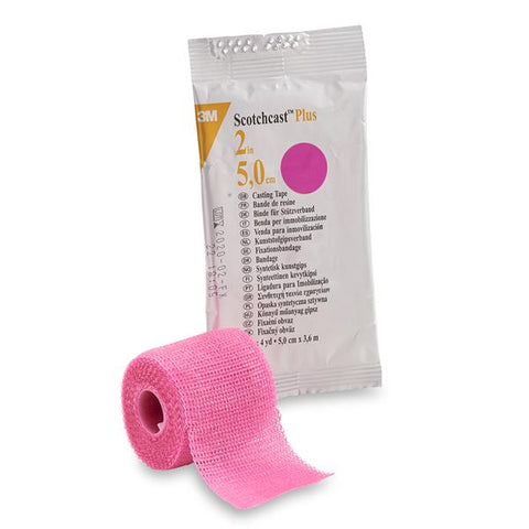 3M Medical Products Tape Scotchcast Plus Fiberglass 2"x4yd Roll Pink 10/Ca - 82002X