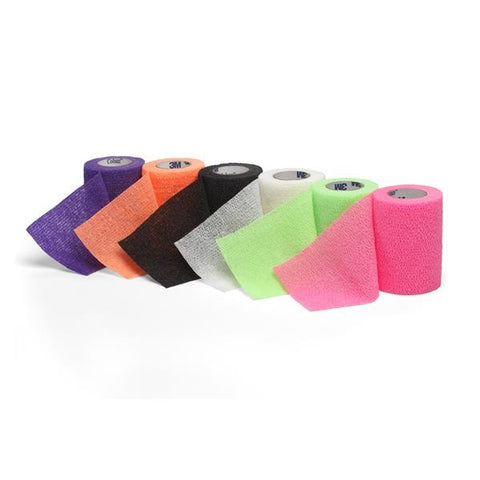 3M Medical Products Bandage Coban Wrap Elastic 3"x5yd Latex Non-Sterile Assorted Neon 12/Bx - 1583N