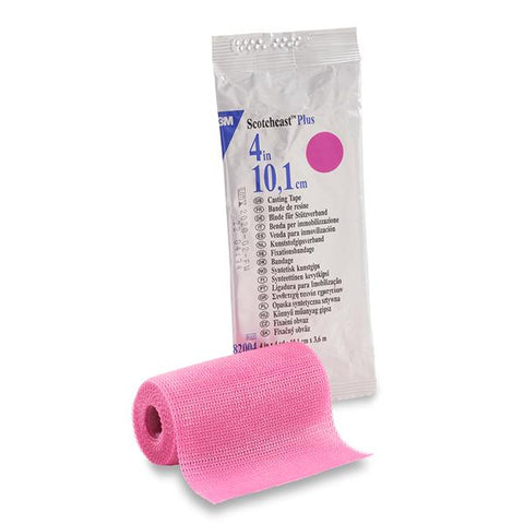 3M Medical Products Tape Scotchcast Plus Fiberglass 4"x4yd Roll Pink 10/Ca - 82004X