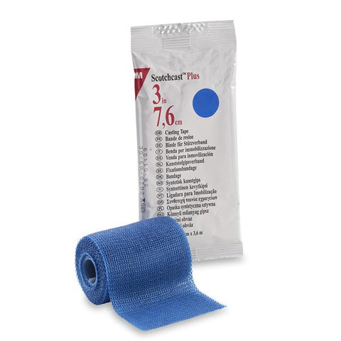 3M Medical Products Tape Scotchcast Plus Fiberglass 3"x4yd Roll Blue 10/Ca - 82003B