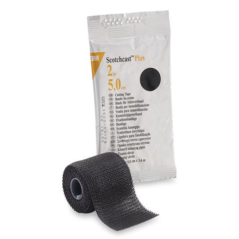 3M Medical Products Tape Scotchcast Plus Fiberglass 2"x4yd Roll Black 10/Ca - 82002A
