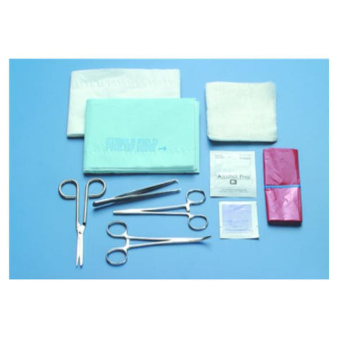 Busse Hospital Disposable Tray Wound Closure Deluxe W/ 5 Floor-Grade Baum Serr Jw Ndl Hldr Strl Each, 20 Each/CA - 756
