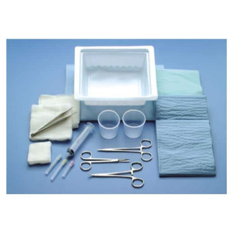 Busse Hospital Disposable Tray Laceration ER With Gauze/27gx1-1/2" Needle LF Each, 20 Each/CA - 749