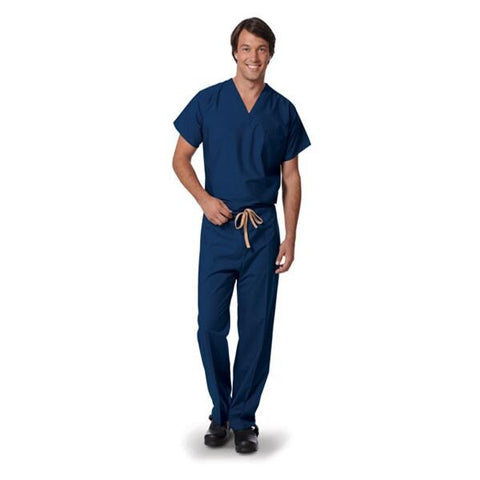 Fashion Seal Shirt Scrub 55% Cotton / 45% Polyester Unisex Navy 5XL Reversible 1 Pocket Each - 6785-5XL