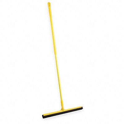 28 W Straight Double Foam Rubber Floor Squeegee With Handle Yellow