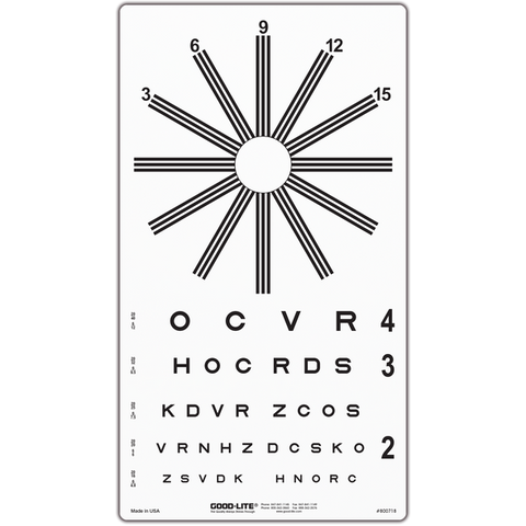 COMBINATION SLOAN LETTER & ASTIGMATIC WHEEL CHART