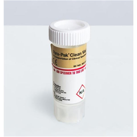 Meridian Diagnostics Para-Pak Clean Vial Stool Transport 20/Bx, 6 BX/CA - 900312