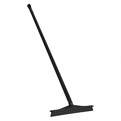 24 W Straight Rubber Floor Squeegee With Handle Black