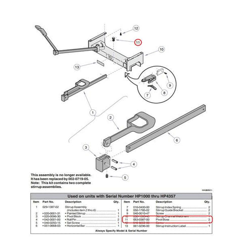 Midmark Corporation Screw Pivot Boss For 303 Exam Table Each - 053-0387-00